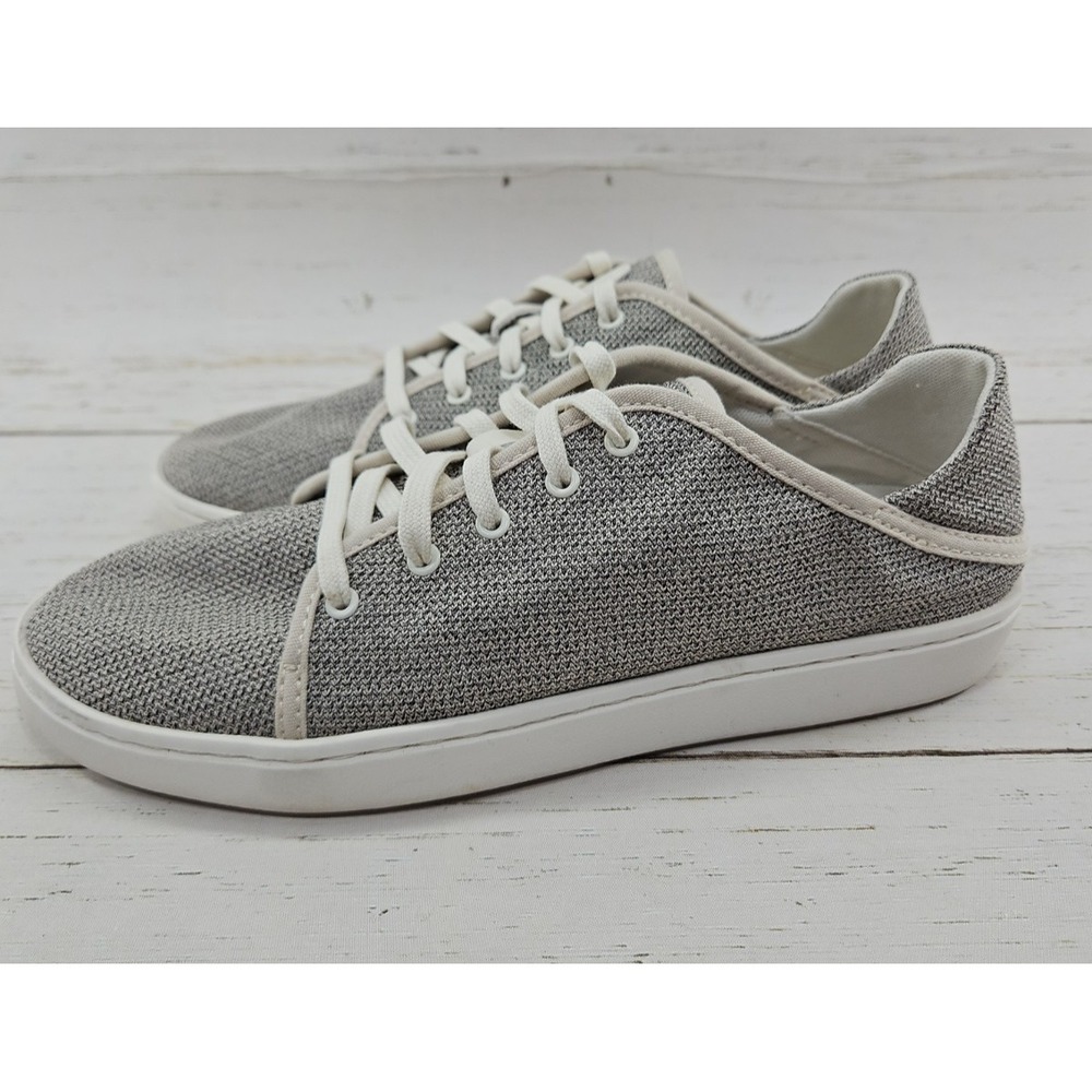 Olukai Pehuea Li Womens 8.5 Casual Gray Taupe Canvas Shoes Beach Sneakers